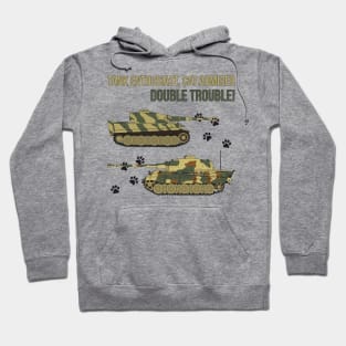 Tank enthusiast, cat admirer - double trouble! Hoodie